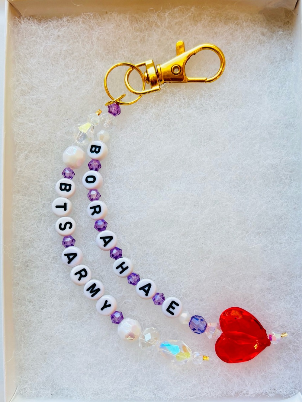 BTS ARMY BORAHAE INSPIRED KEYCHAIN